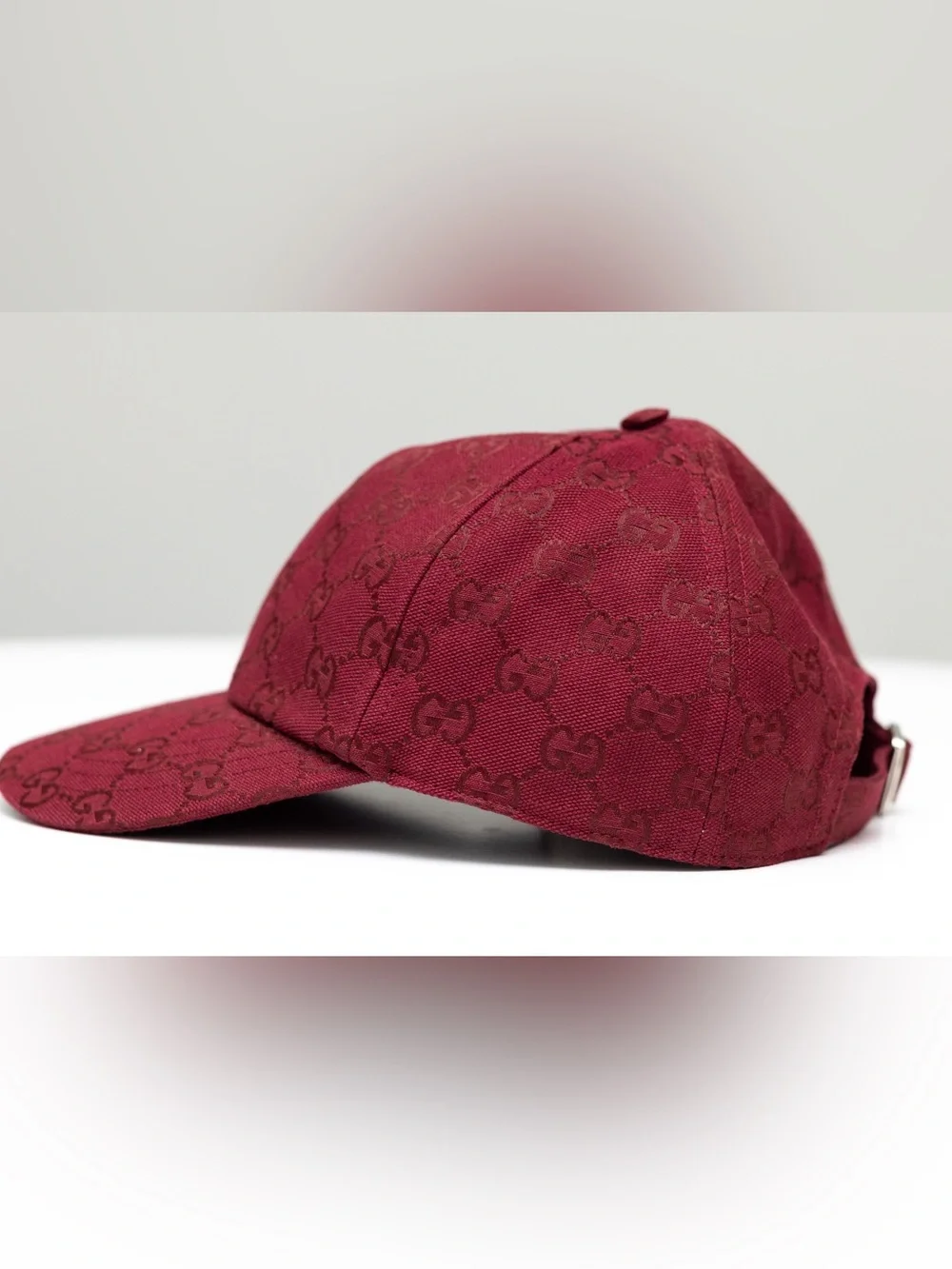 Gucci Men's Wine Red GG Monogram Baseball Cap